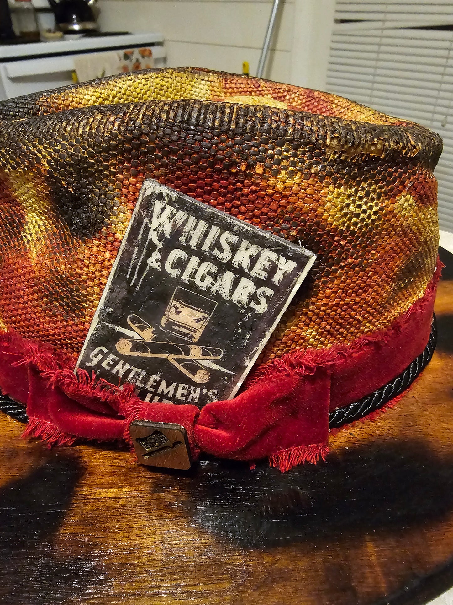 CIGAR Short Brim Fedora, Vintage Look Wooden Brim Hat