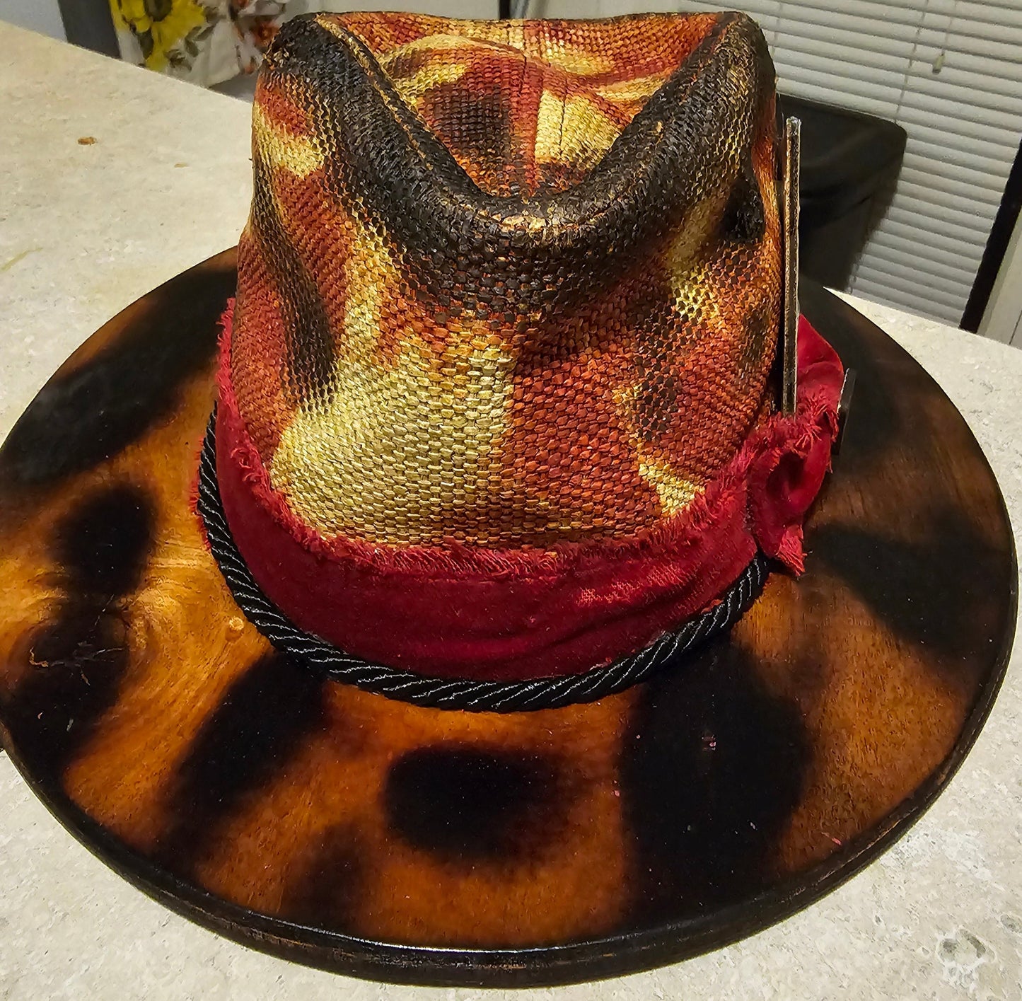 CIGAR Short Brim Fedora, Vintage Look Wooden Brim Hat