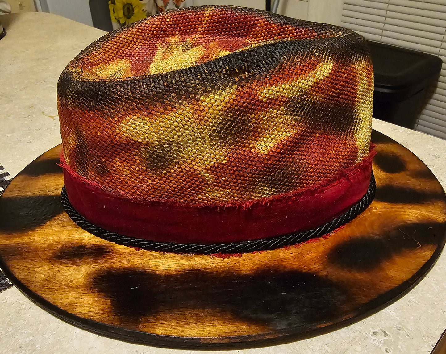 CIGAR Short Brim Fedora, Vintage Look Wooden Brim Hat
