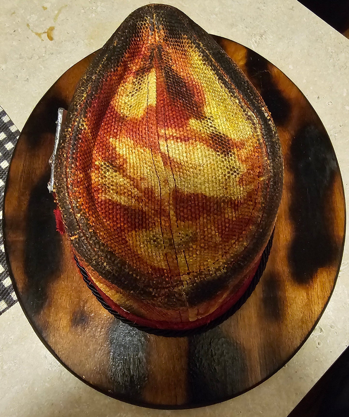 CIGAR Short Brim Fedora, Vintage Look Wooden Brim Hat