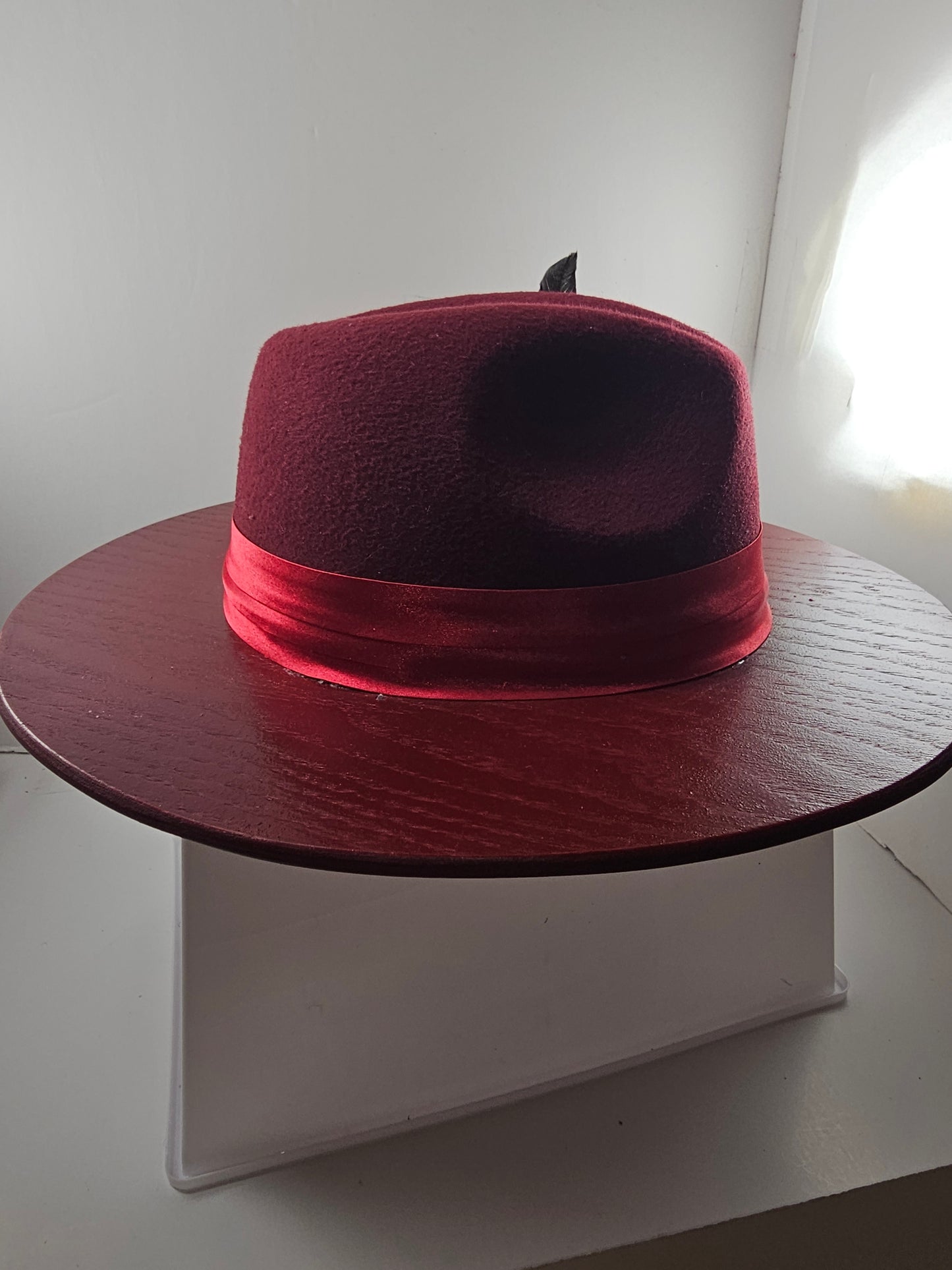 Vintage Oak Wooden Fedora – Fashionable Wide Brim Hat