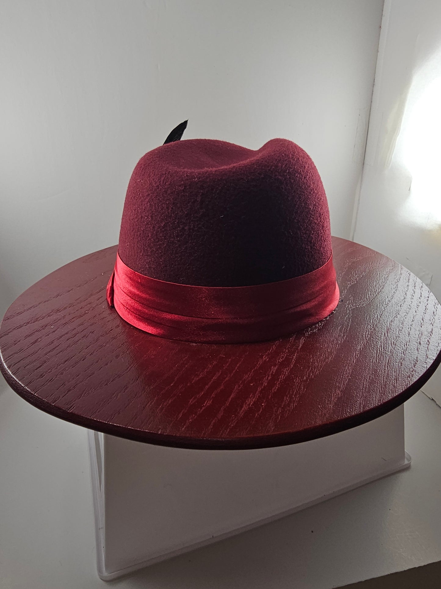 Vintage Oak Wooden Fedora – Fashionable Wide Brim Hat