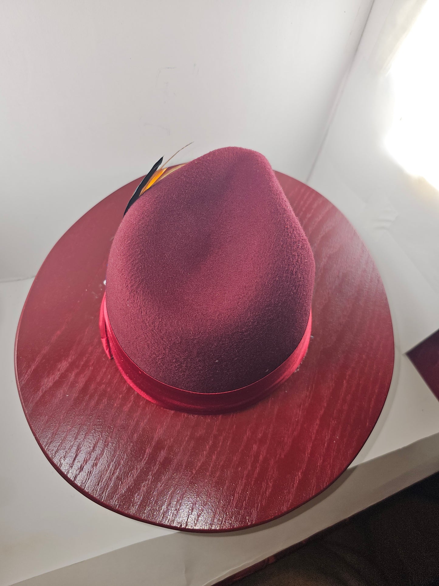 Vintage Oak Wooden Fedora – Fashionable Wide Brim Hat