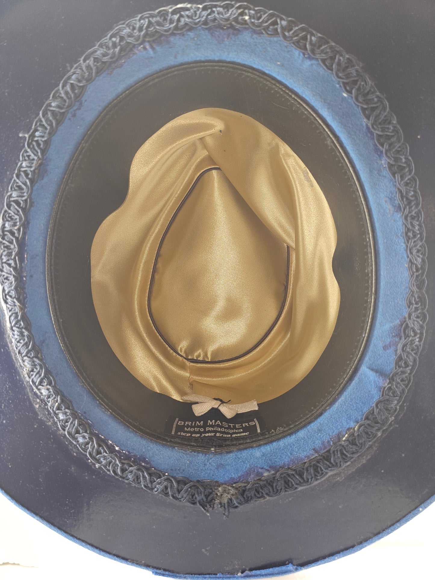 Deluxe Royal Blue Gator Back Wide Brim Fedora