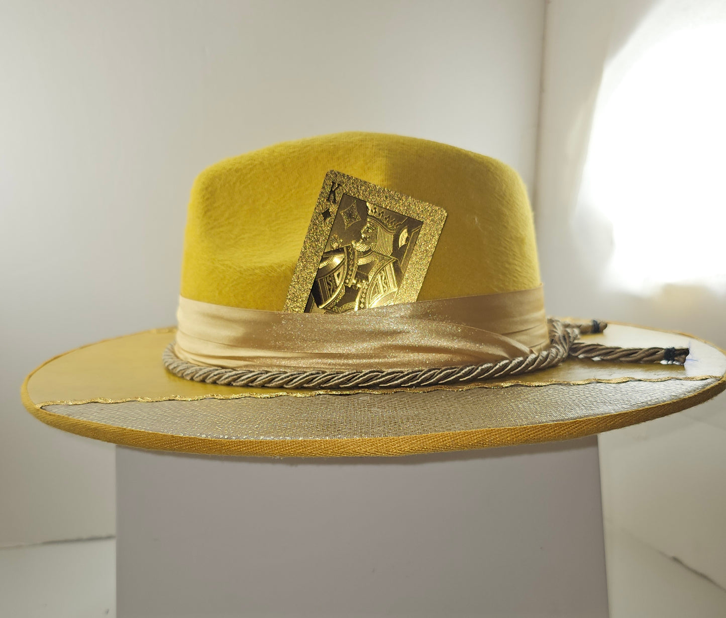 Deluxe Yellow Gold King Wide Brim Fedora
