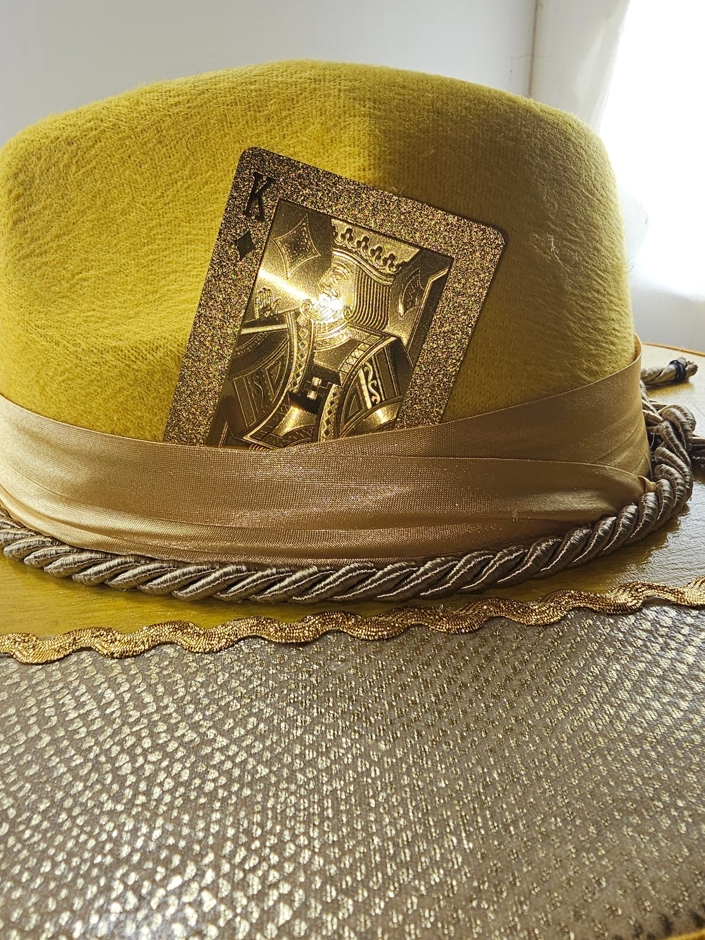 Deluxe Yellow Gold King Wide Brim Fedora