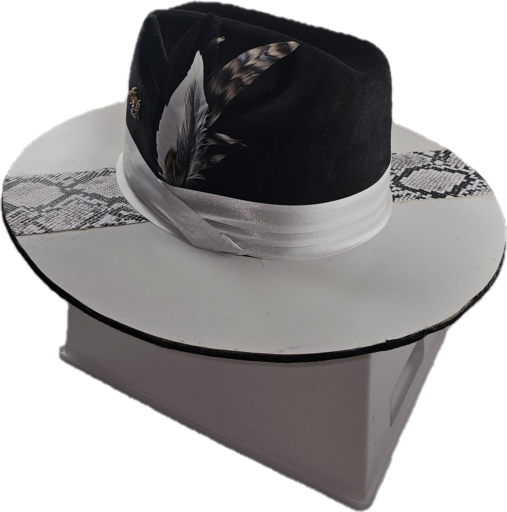 Custom Wide Brim Fedora Hat - Personalized Wooden Brim Hat