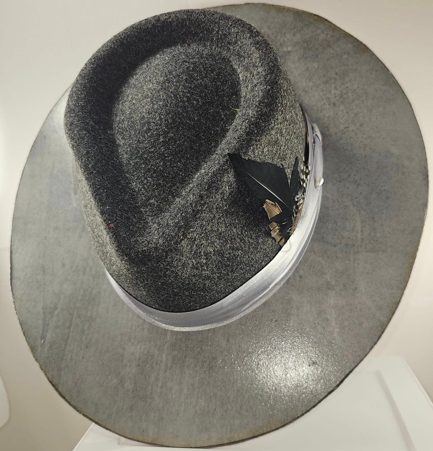 Silver Fox Wide Wood Brim Fedora